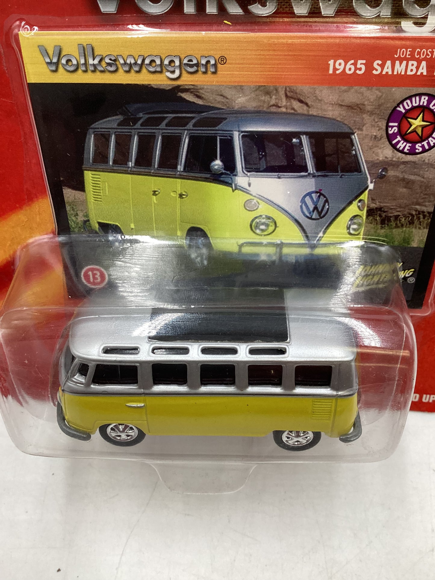 Johnny Lightning Volkswagen Series 1965 Samba Bus Yellow/Silver 218B