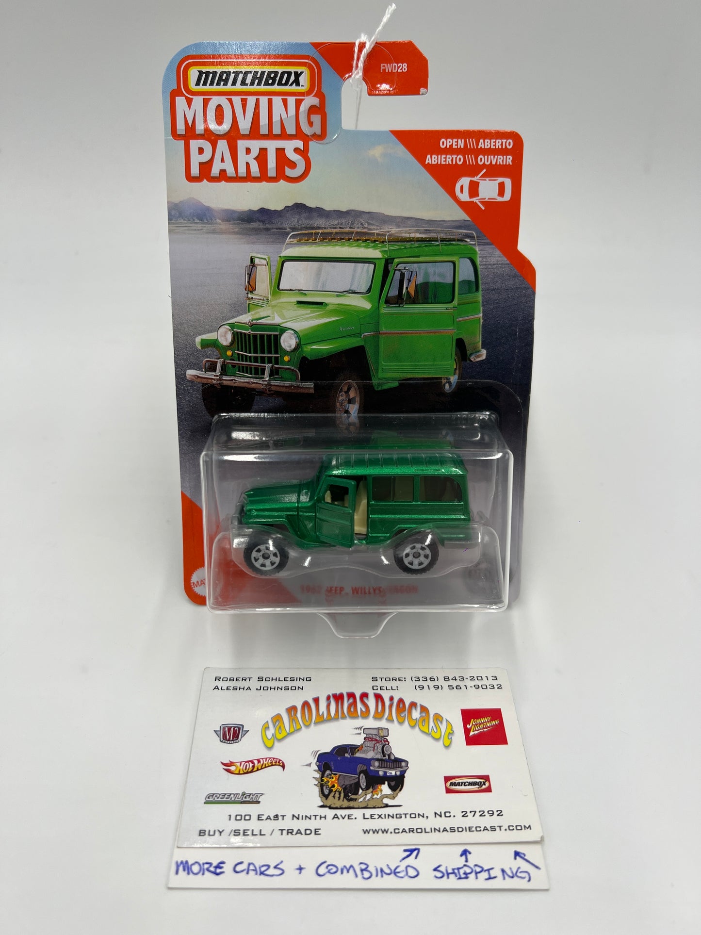 Matchbox Moving Parts 1962 Jeep Willys Wagon Green Card Not Perfect 168P