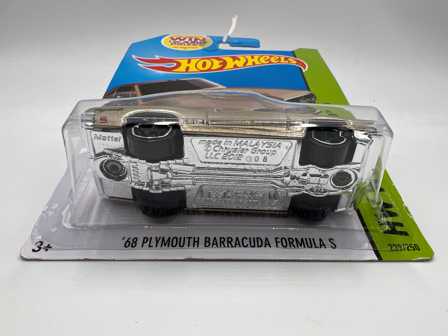 2014 Hot Wheels Workshop #239 68 Plymouth Barracuda Formula S Gold 51D