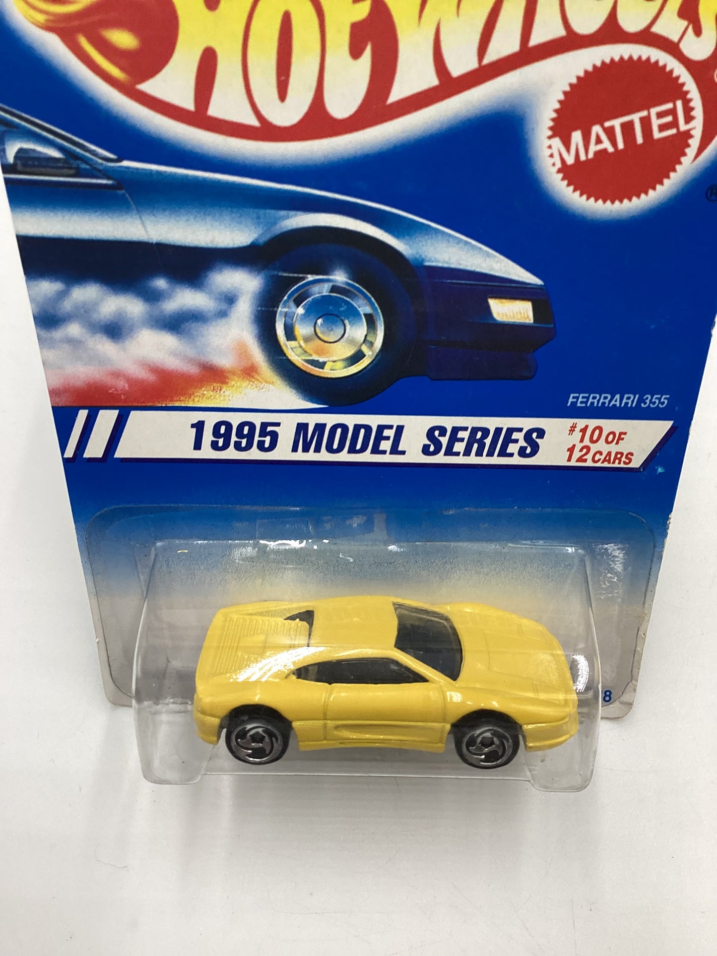 1995 Hot Wheels #350 Ferrari 355 Yellow W/ Saw Blade Wheels (SR)