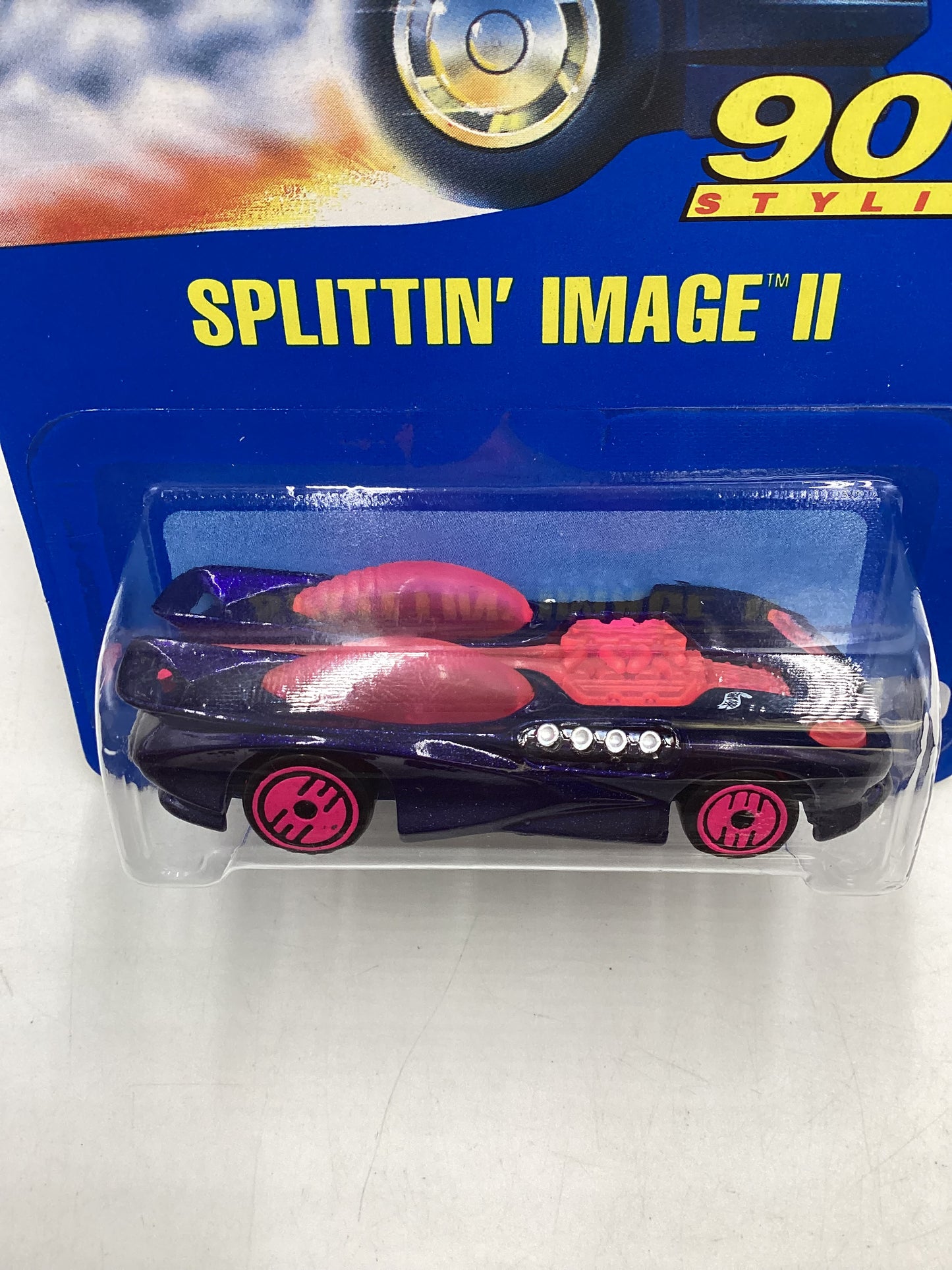 Hot Wheels Blue Card Collector No. 248 Splittin Image II Blue UHPK Wheels / Pink window
