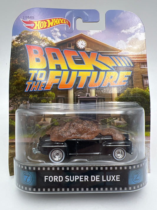 Hot Wheels Retro Entertainment Back To The Future Ford Super Deluxe Black Card Not Perfect