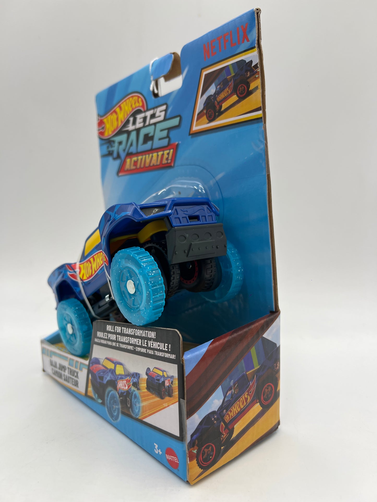 Hot Wheels 1/32 Scale Lets Race Activate Baja Jump Truck Blue