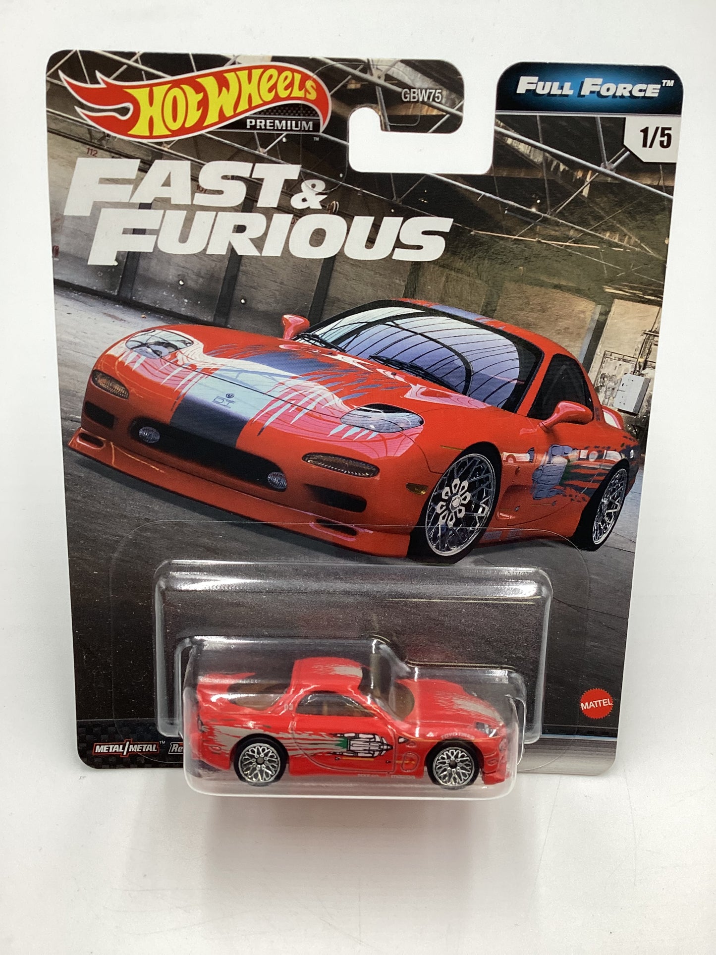 Hot Wheels Fast & Furious Full Force #1 95 Mazda RX-7 Red W/Protector