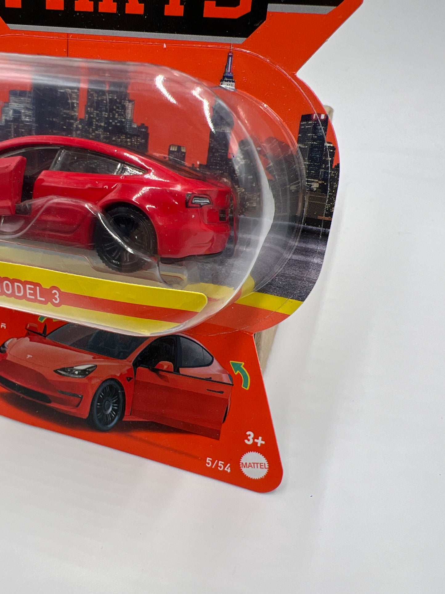 Matchbox Moving Parts #5 Tesla Model 3 Red 166B