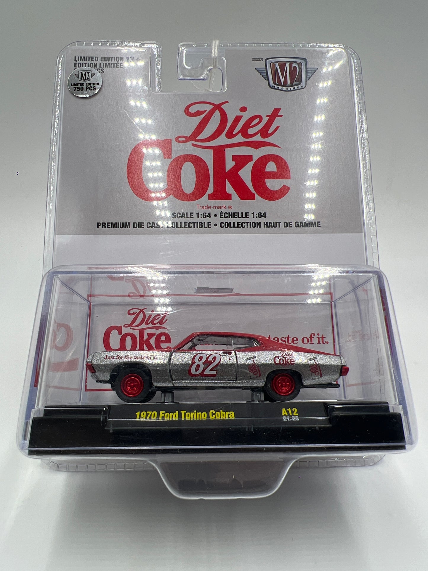 M2 Machines Coca Cola Diet Coke CHASE 1970 Ford Torino Cobra Silver/Red A12