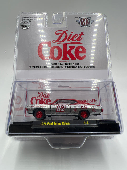 M2 Machines Coca Cola Diet Coke CHASE 1970 Ford Torino Cobra Silver/Red A12
