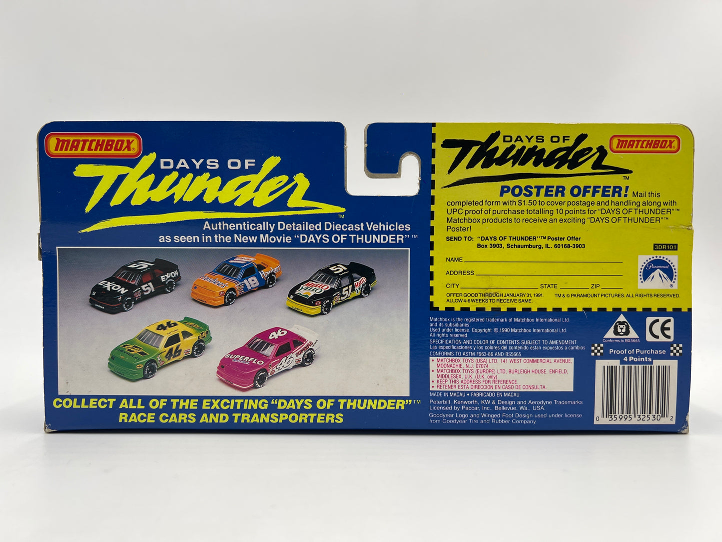 Matchbox Days Of Thunder Team Race-Car Transporter & Race Car Mello Yello/City Chevrolet Lot Of 2