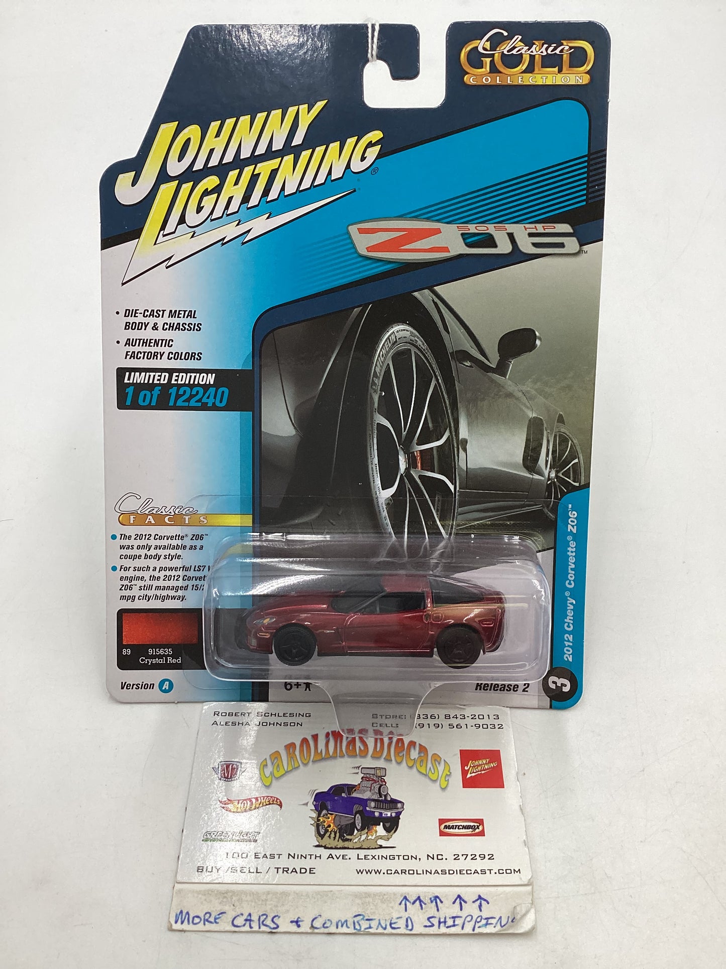 Johnny Lightning Classic Gold Collection 2012 Chevy Corvette Z06 Red 221C