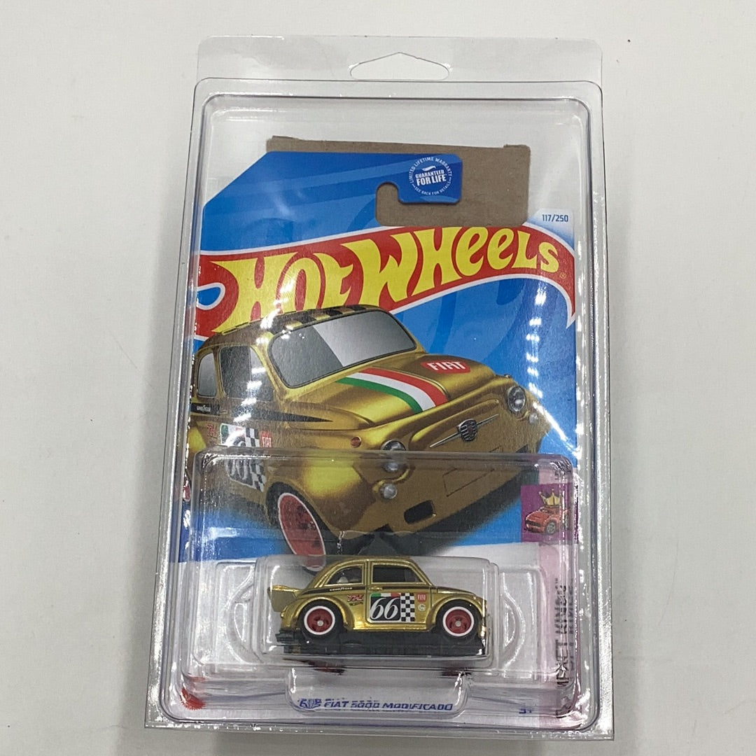 Hot Wheels 2024 E Case Super Treasure Hunt #117 60s Fiat 500D Modificado with protector