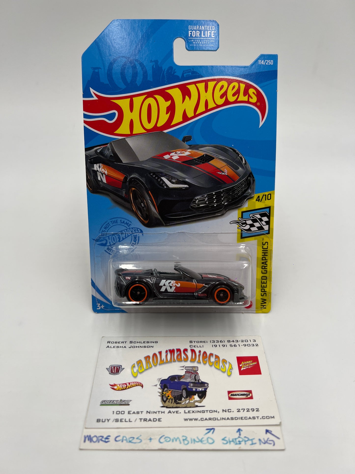 2021 Hot Wheels Super Treasure Hunt #114 Corvette C7 Z06 Convertible Black K&N W/Protector