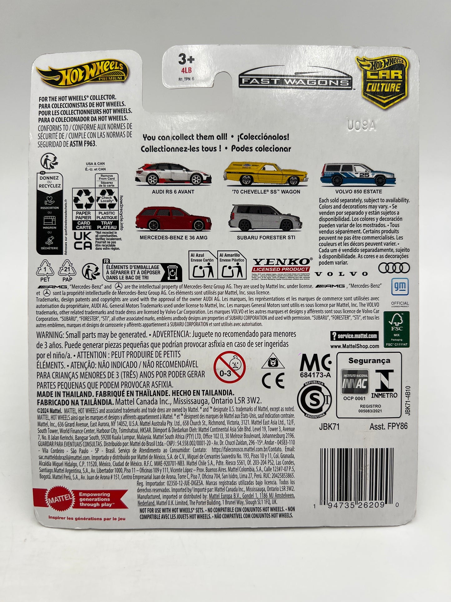 2025 Hot Wheels Premium CHASE Fast Wagons #0 Audi RS 6 Avant Black W/Protector