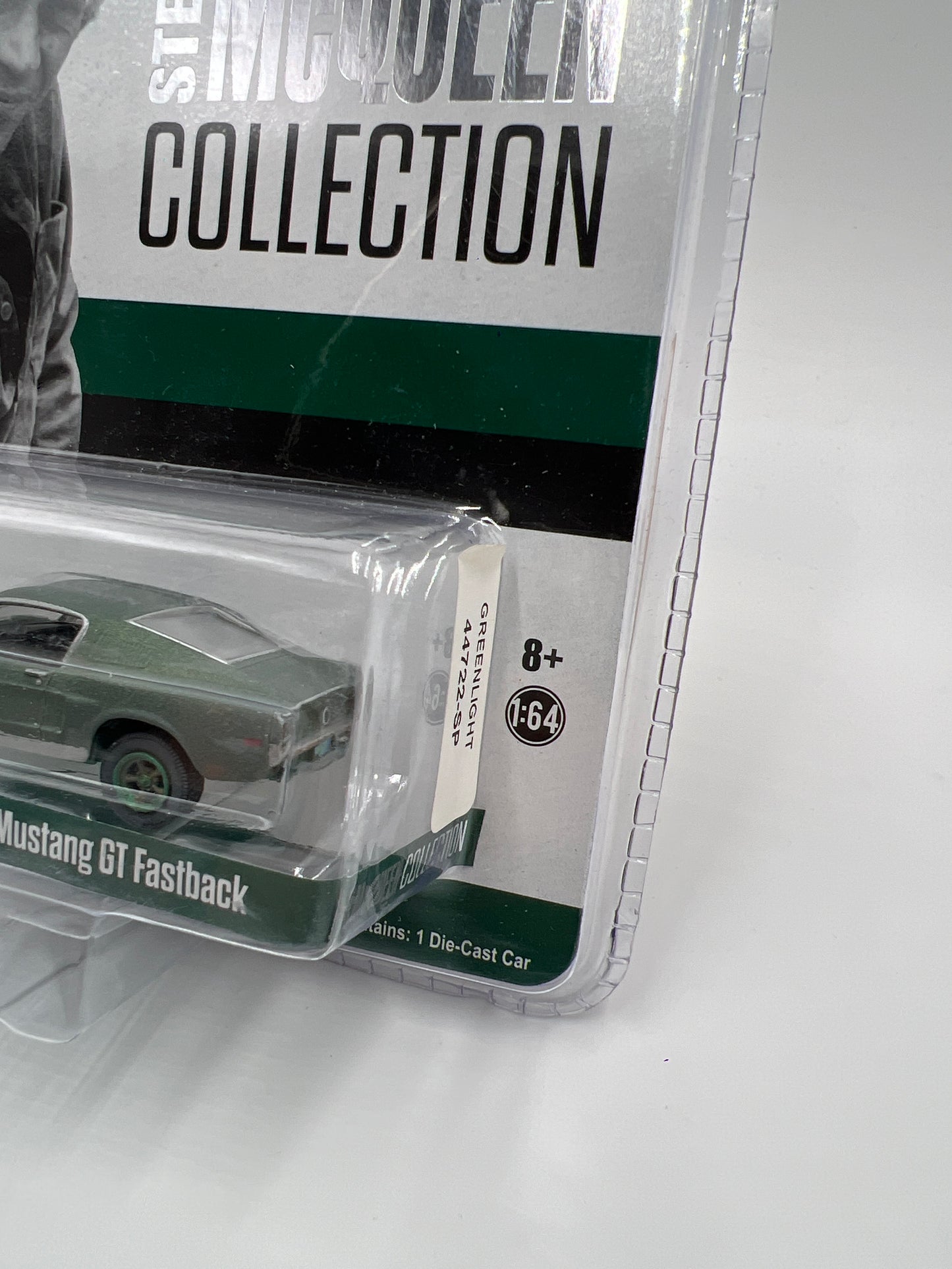 Greenlight Hobby Exclusive Steve McQueen Collection CHASE Unrestored 1968 Ford Mustang GT Fastback Green