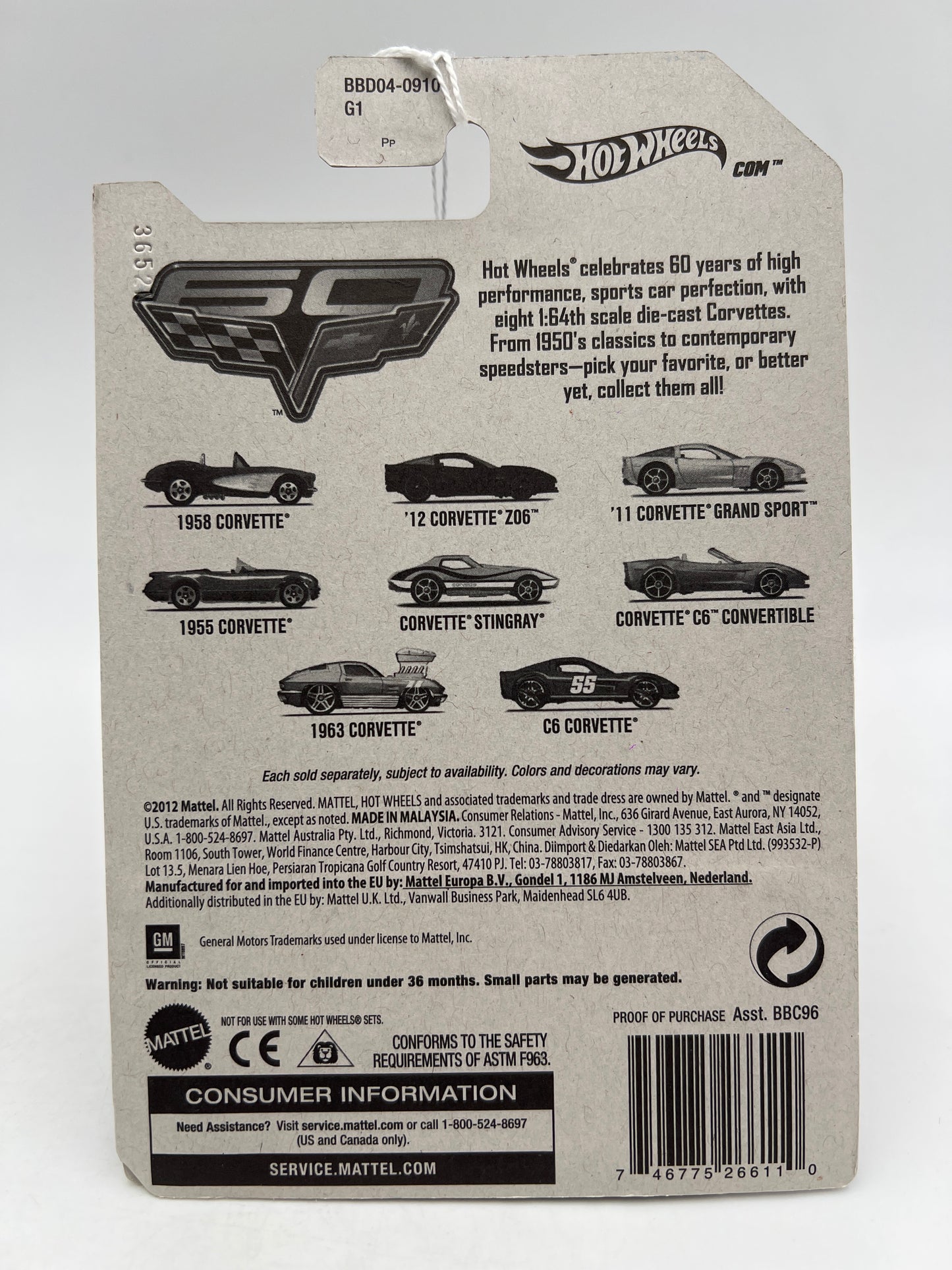 Hot Wheels Corvette 60th Anniversary #8 C6 Corvette Red 153B