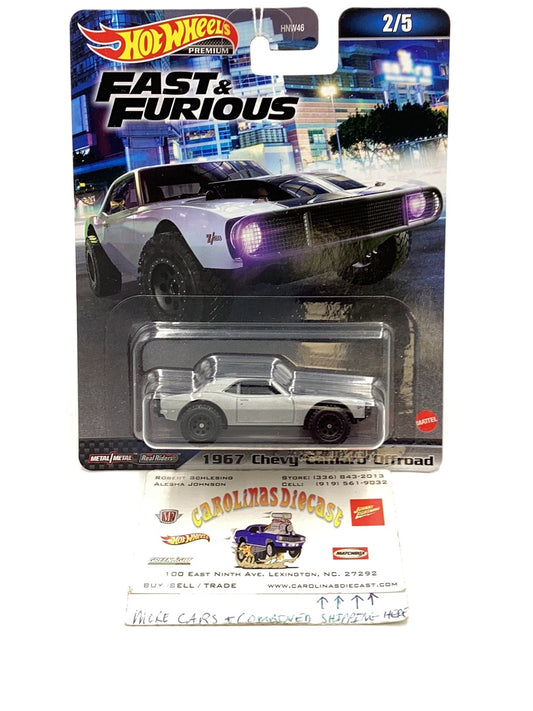 Hot wheels premium fast and furious 2/5 1967 Chevy Camaro off road 249G