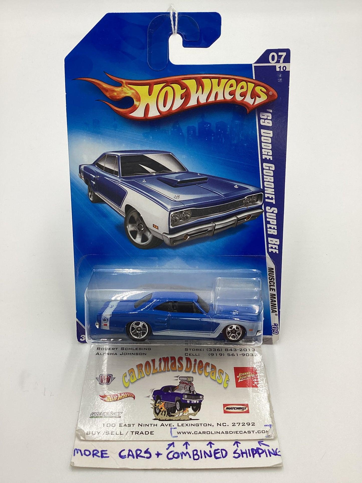 2009 Hot Wheels #083 69 Dodge Coronet Super Bee Blue 59C