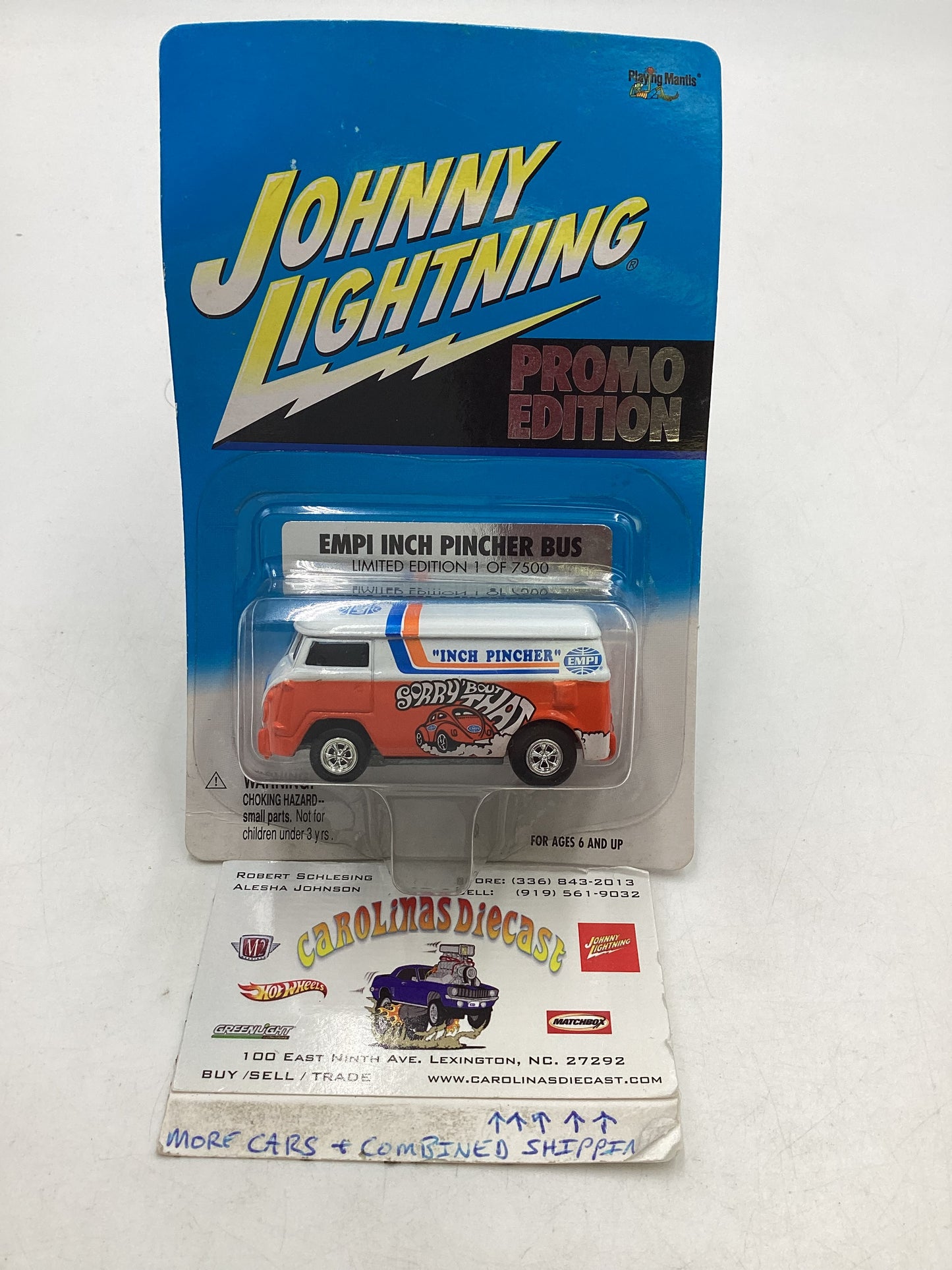 Johnny Lightning Liberty Promo Edition Empi Inch Pincher Bus with protector 1/7500 *Card is Warped*