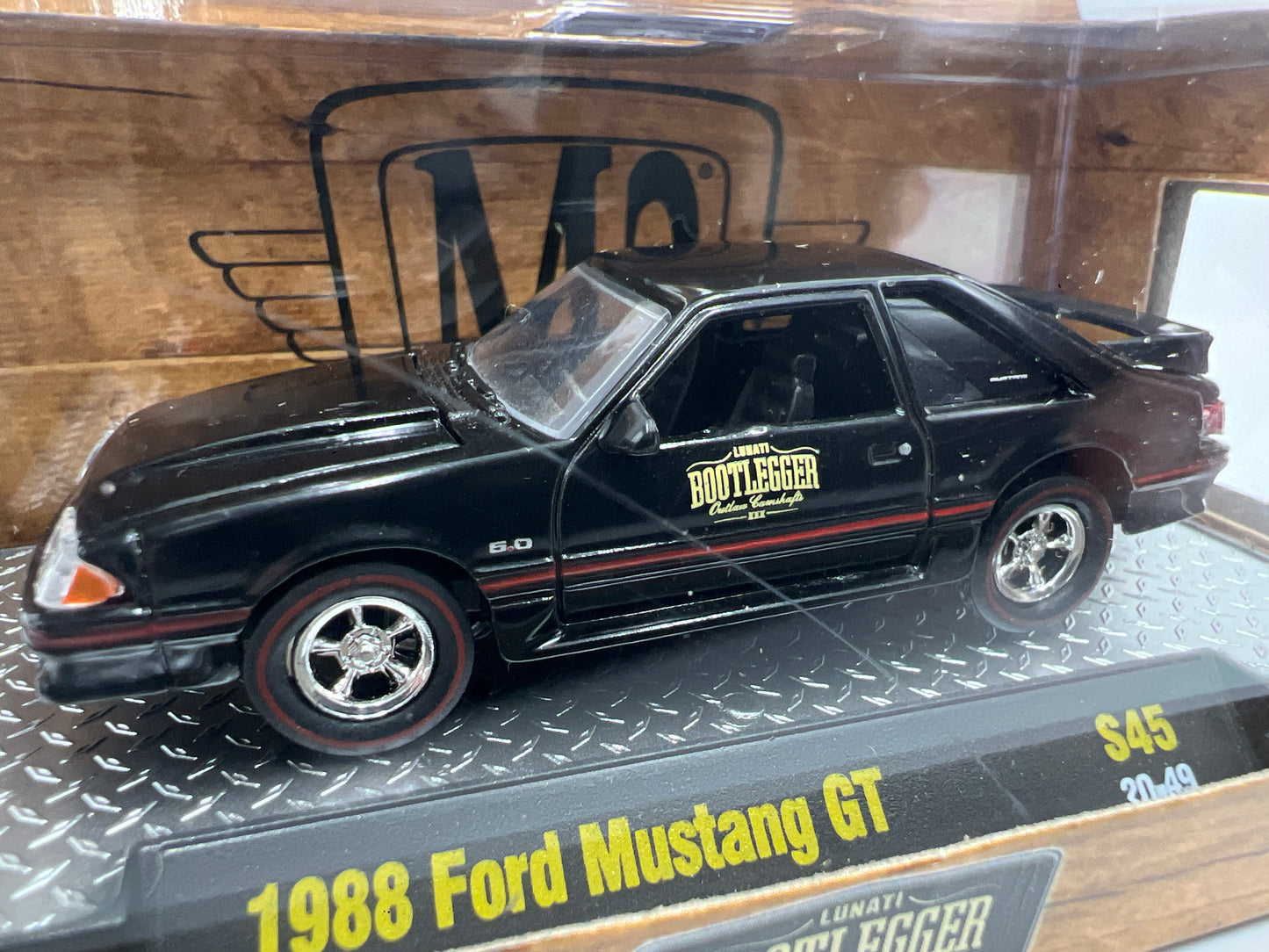 M2 Machines Bootlegger 1988 Ford Mustang GT Black S45