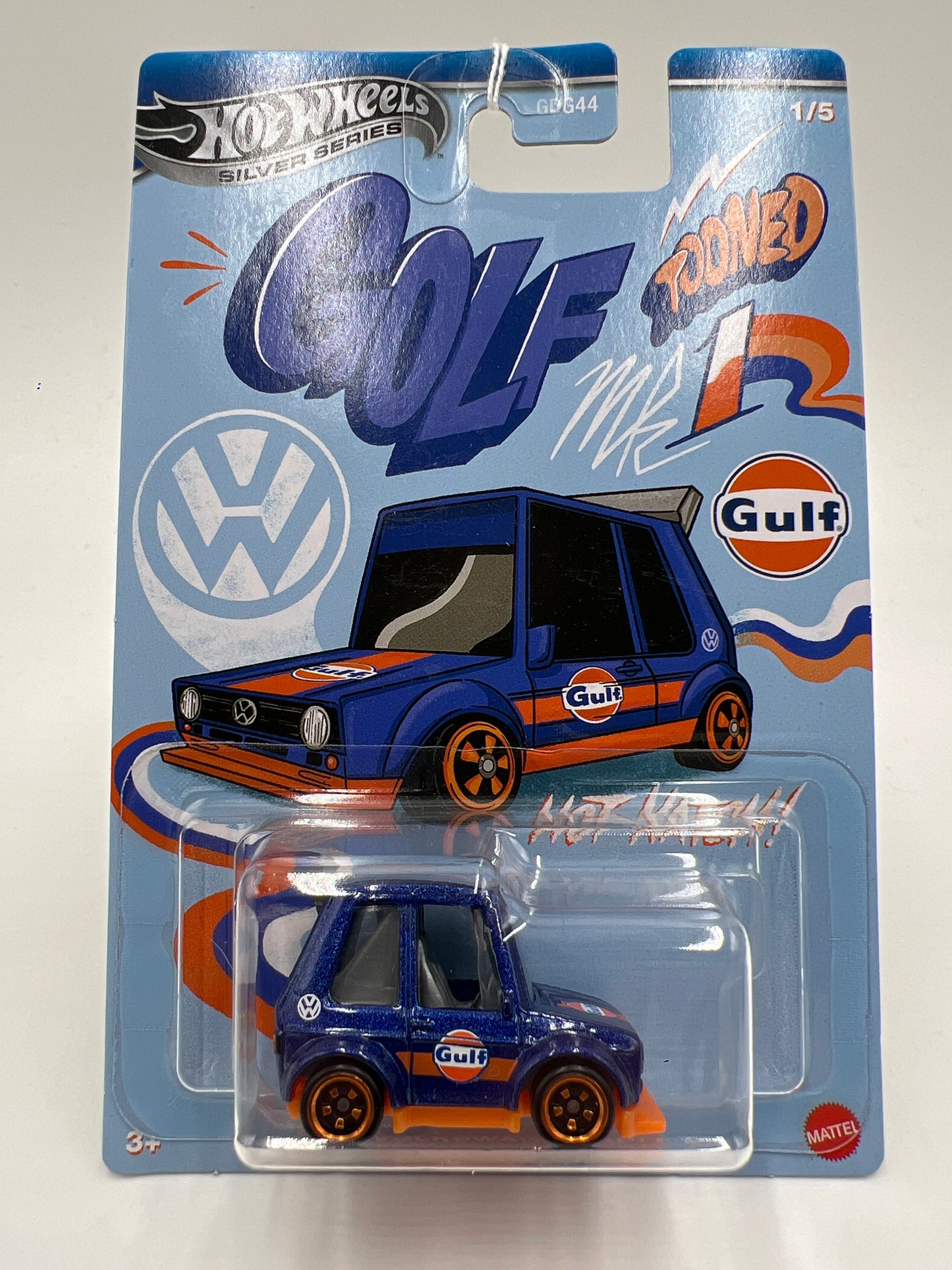 2025 Hot Wheels Silver Series Tooned Gulf #1 Tooned Volkswagen Golf MK1 156J