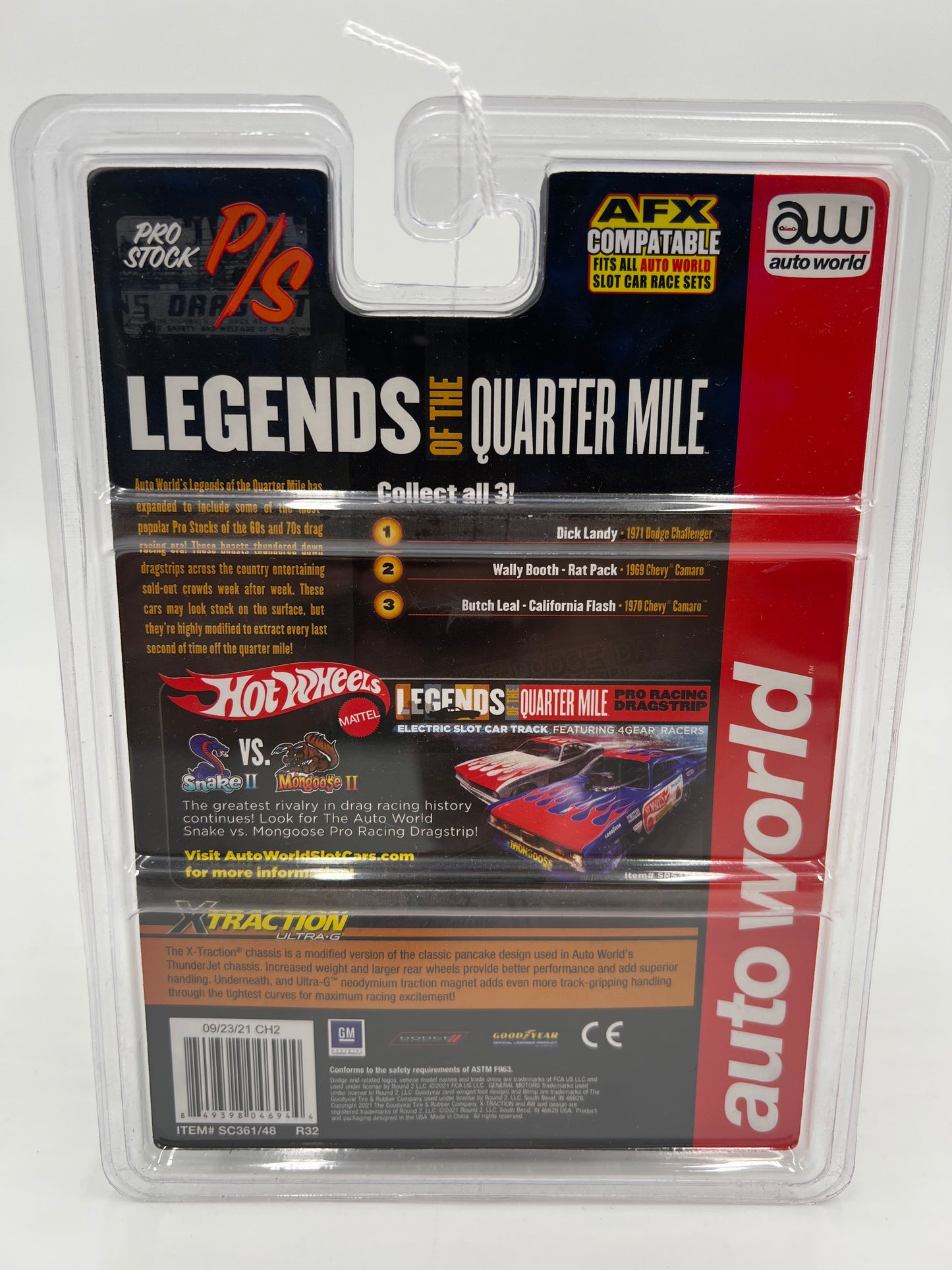 Auto World Legends of the Qtr Mile Wally Booth Rat Pack HO Slot Car 1969 Chevy Camaro