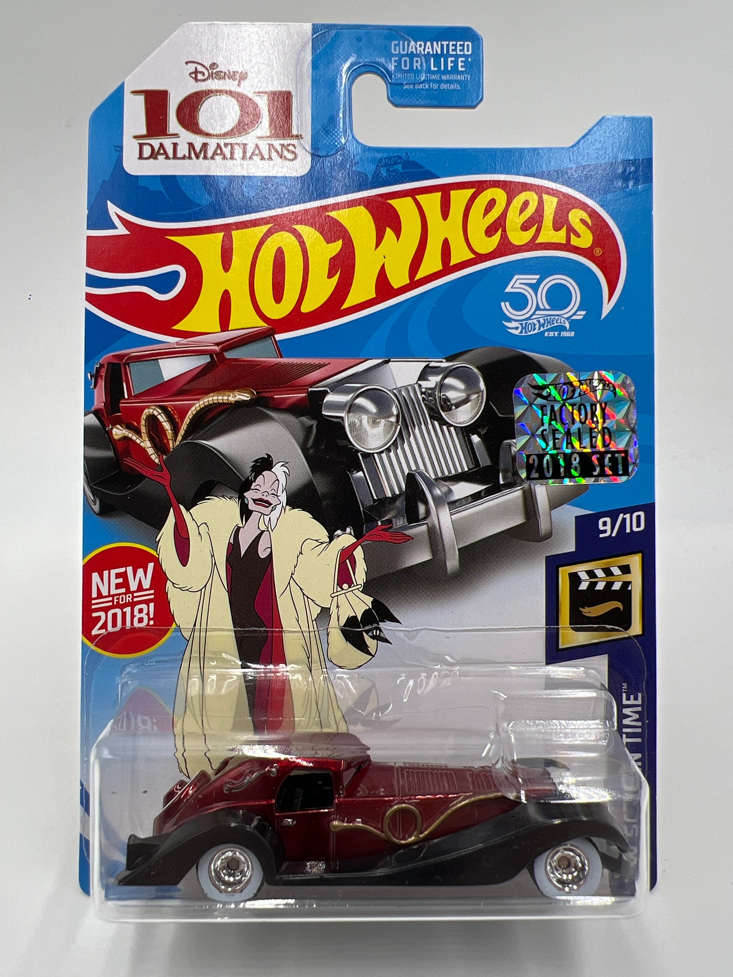 2018 Hot Wheels Factory Sealed Super Treasure Hunt Cruella De Vil Red W/Protector