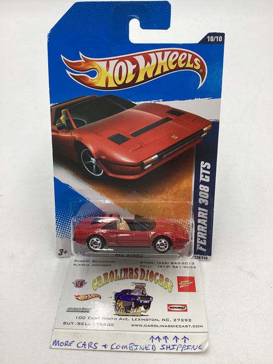 2011 Hot Wheels #128 Red Ferrari 308 GTS with protector