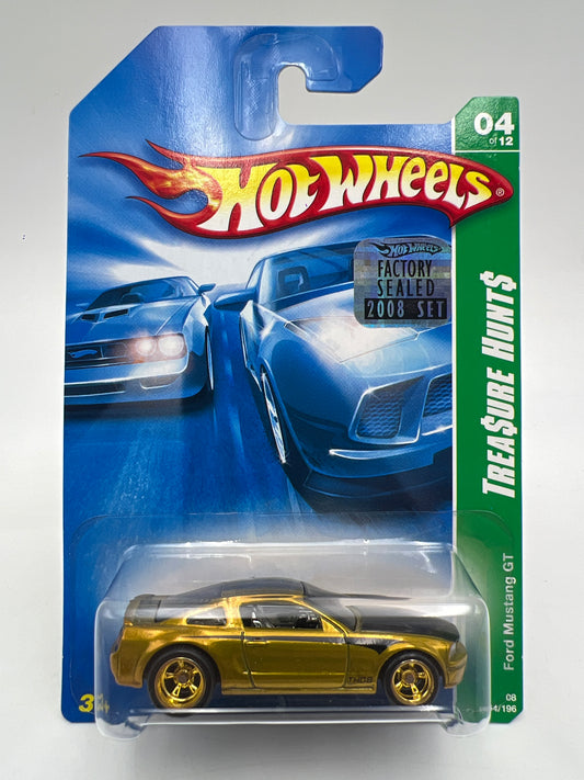 2008 Hot Wheels Factory Sealed Super Treasure Hunt #164 Ford Mustang GT Gold W/Protector