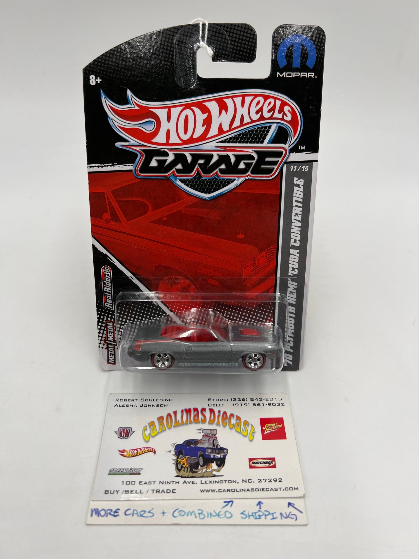 Hot Wheels Premium Garage Series #11 70 Plymouth Hemi Cuda Convertible Gray