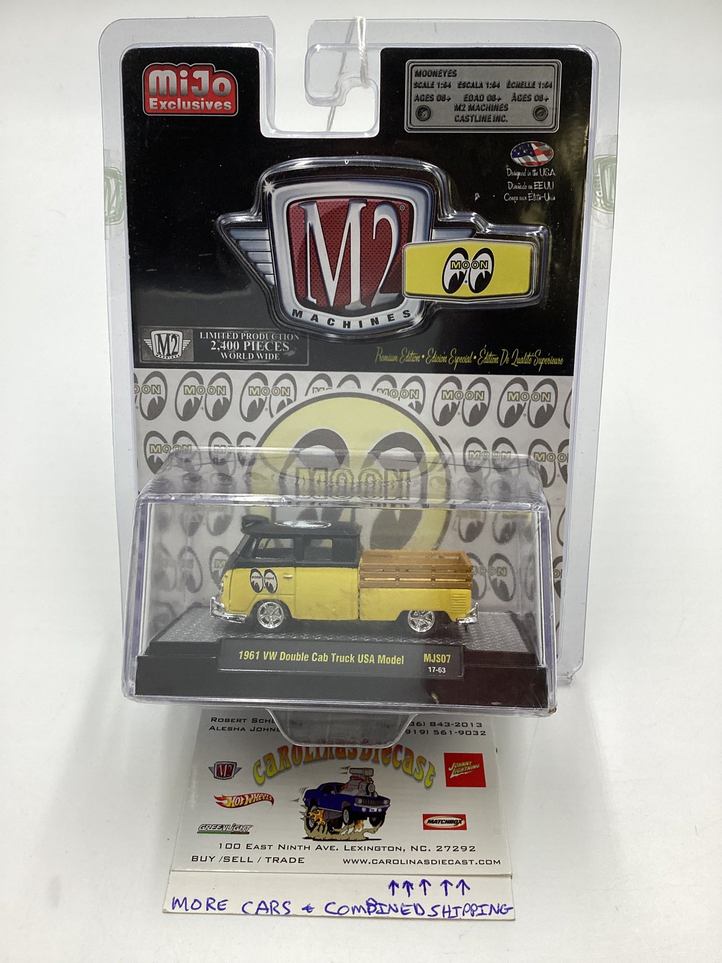 M2 MACHINEs Mijo Exclusives 1/2400 1961 VW Double Cab Truck USA Model Mooneyes MJS07