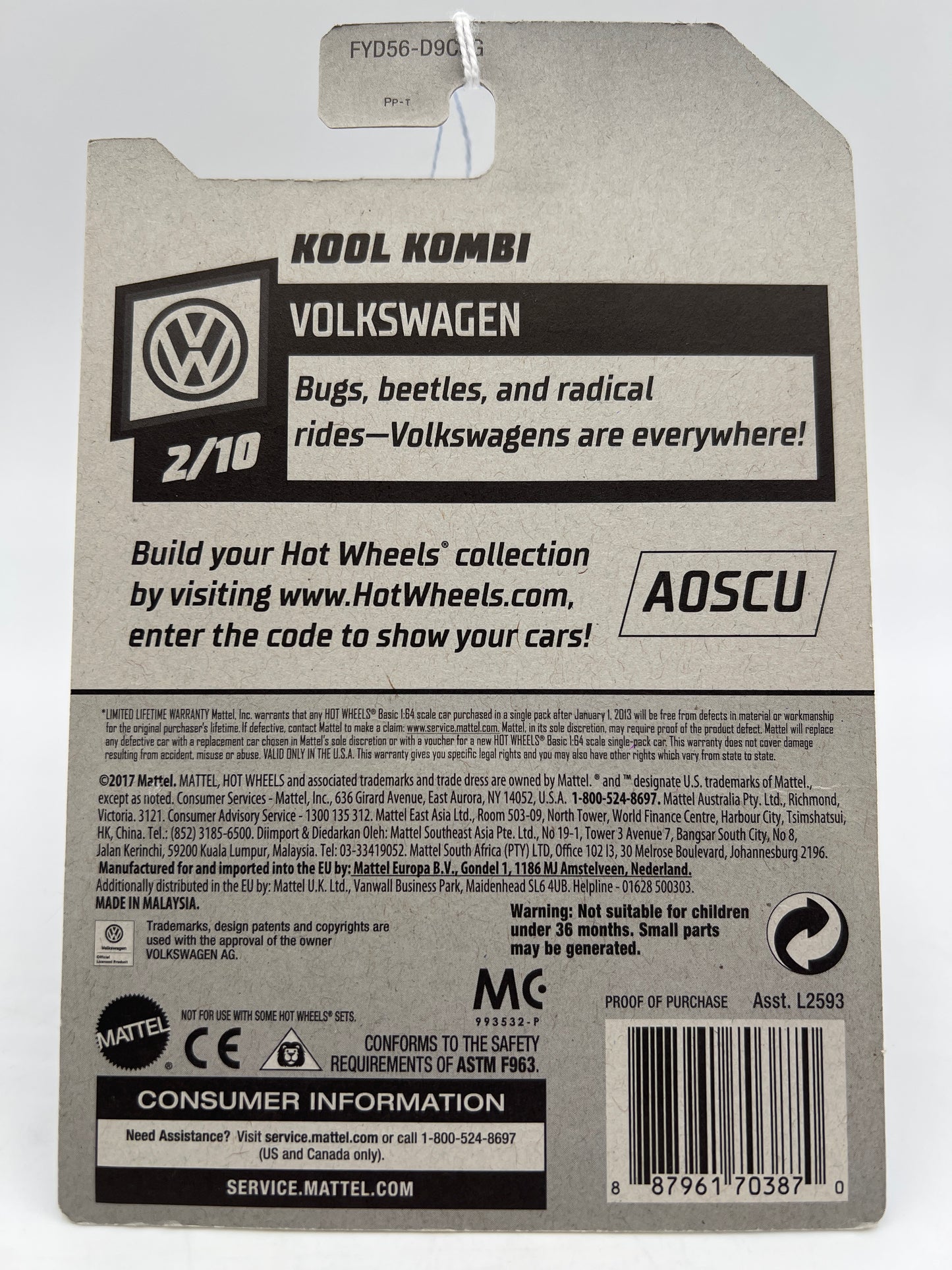 2019 Hot Wheels Volkswagen #136 Kool Kombi Blue Magnus Walker 97F