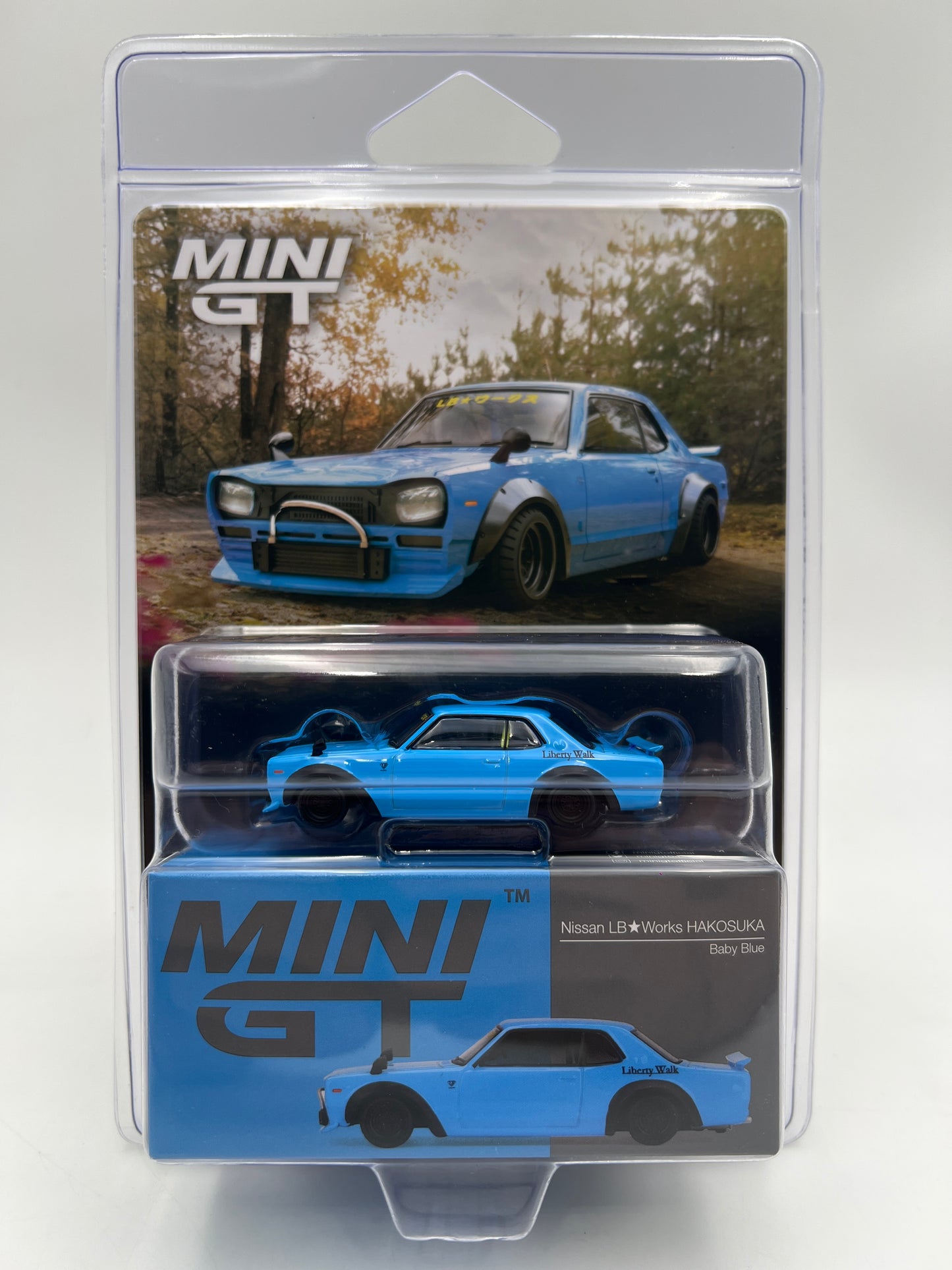 Mini GT #1169 Nissan LB Works HAKOSUKA Baby Blue