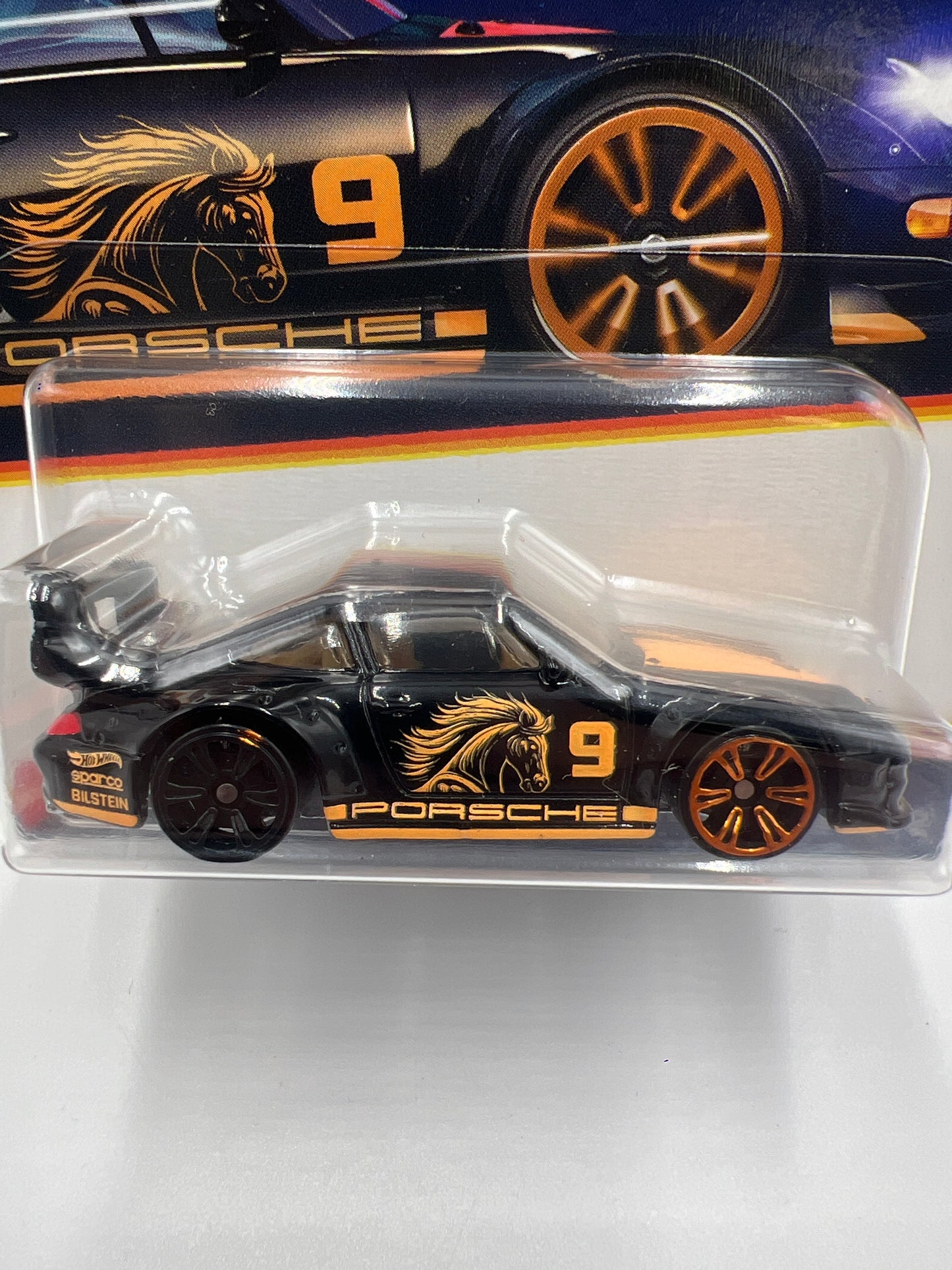 2025 Hot Wheels Neon Speeders #8 Porsche 993 GT2 Black Error Non Painted Wheel W/Protector