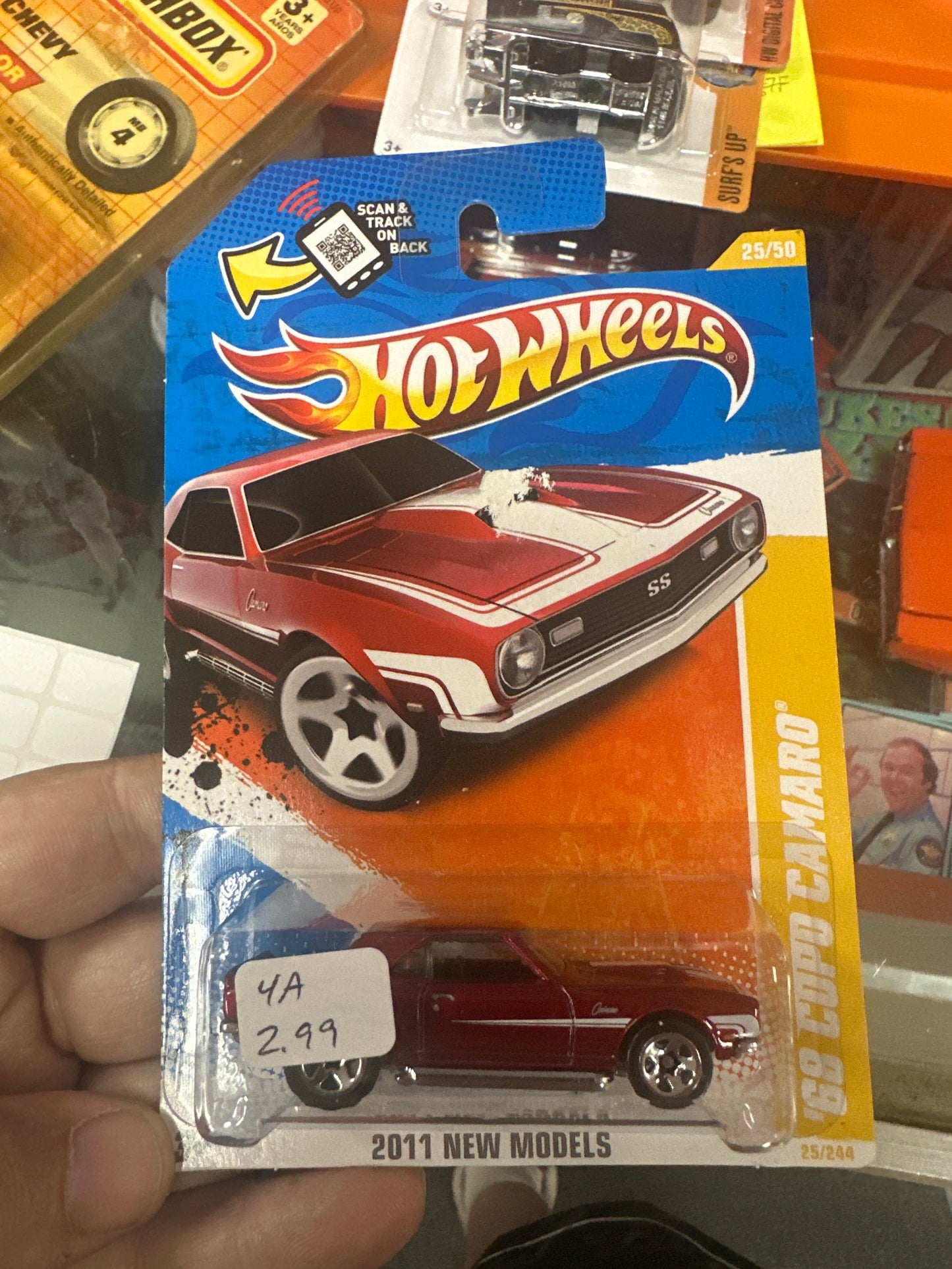 2011 Hot wheels #25 68 Copo Camaro Red see description 4A