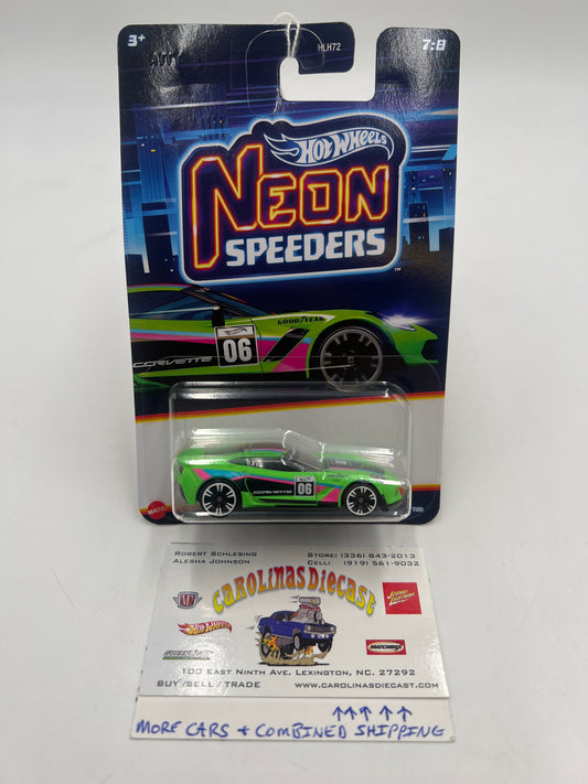 2024 Hot Wheels Neon Speeders 7/8 Corvette C7 Z06 160O