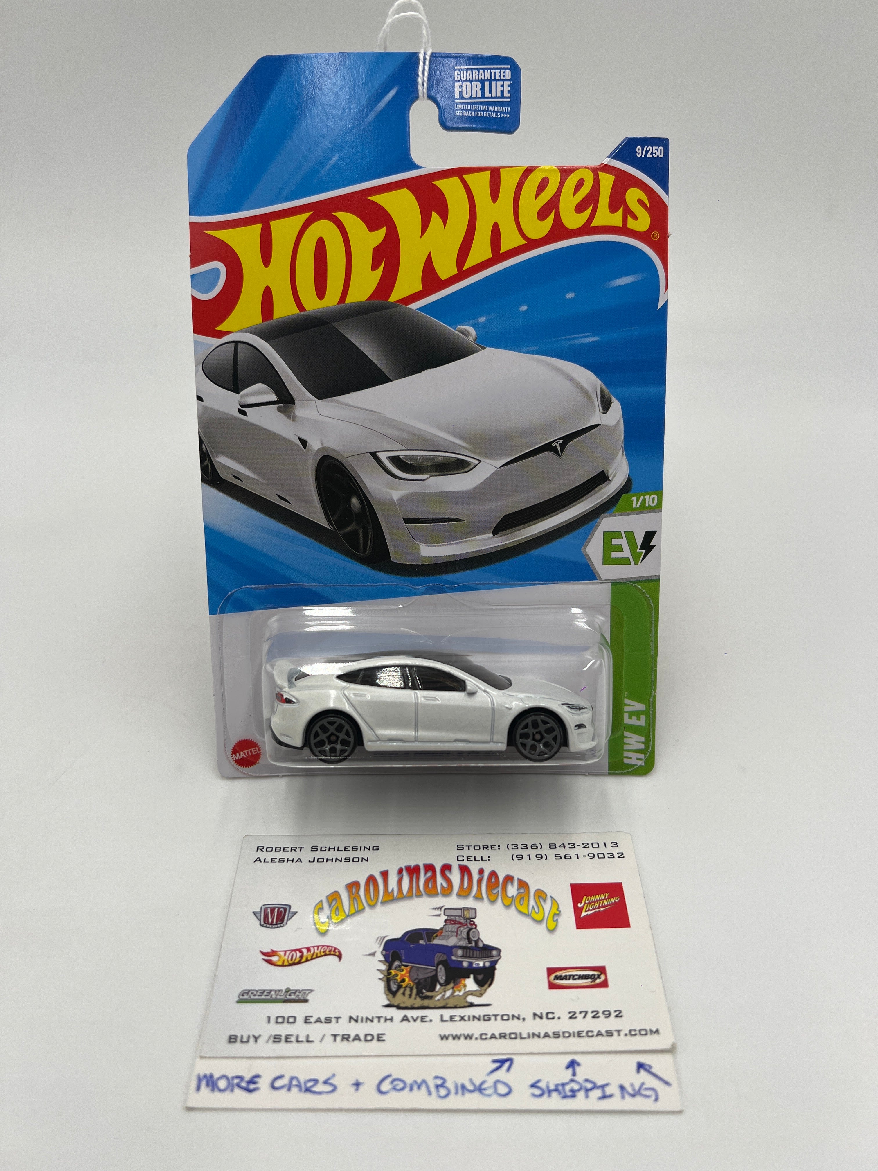 2025 Hot Wheels F Case HW EV #9 Tesla Model S Plaid White 48H