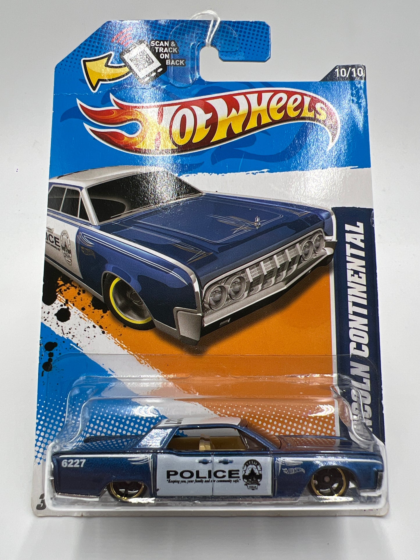 2012 Hot Wheels HW Main Street #170 64 Lincoln Continental Police Blue (Card Not Perfect) 52A