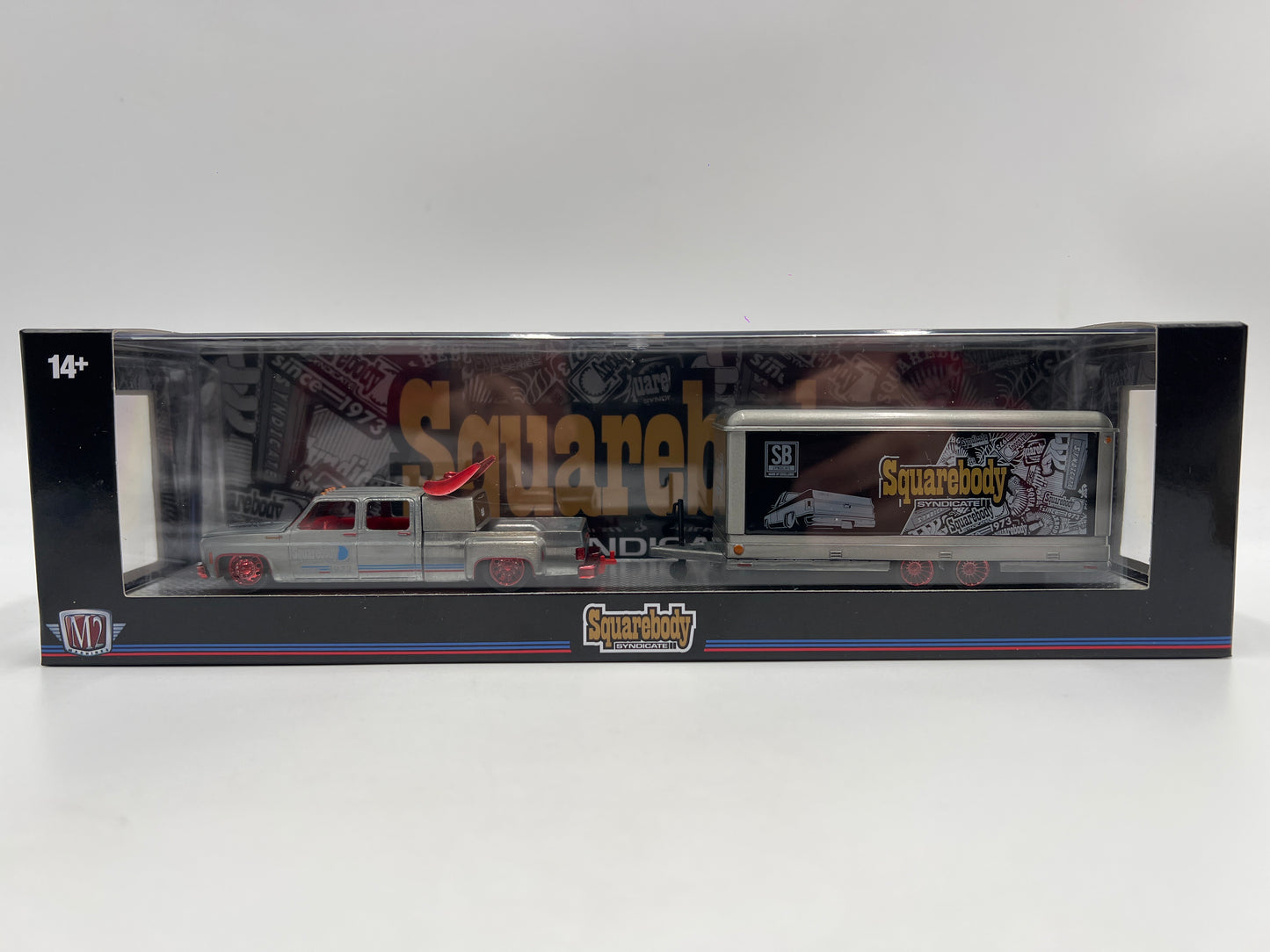 M2 Machines Auto Haulers Squarebody Syndicate RAW CHASE 1/250 1973 Cheyenne Super 30 & 1973 GMC Sierra Grande Square 1 S45