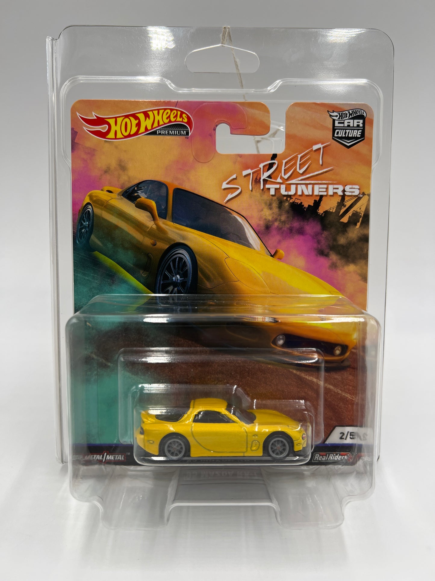 Hot Wheels Premium Street Tuners #2 95 Mazda RX-7 Yellow W/Protector