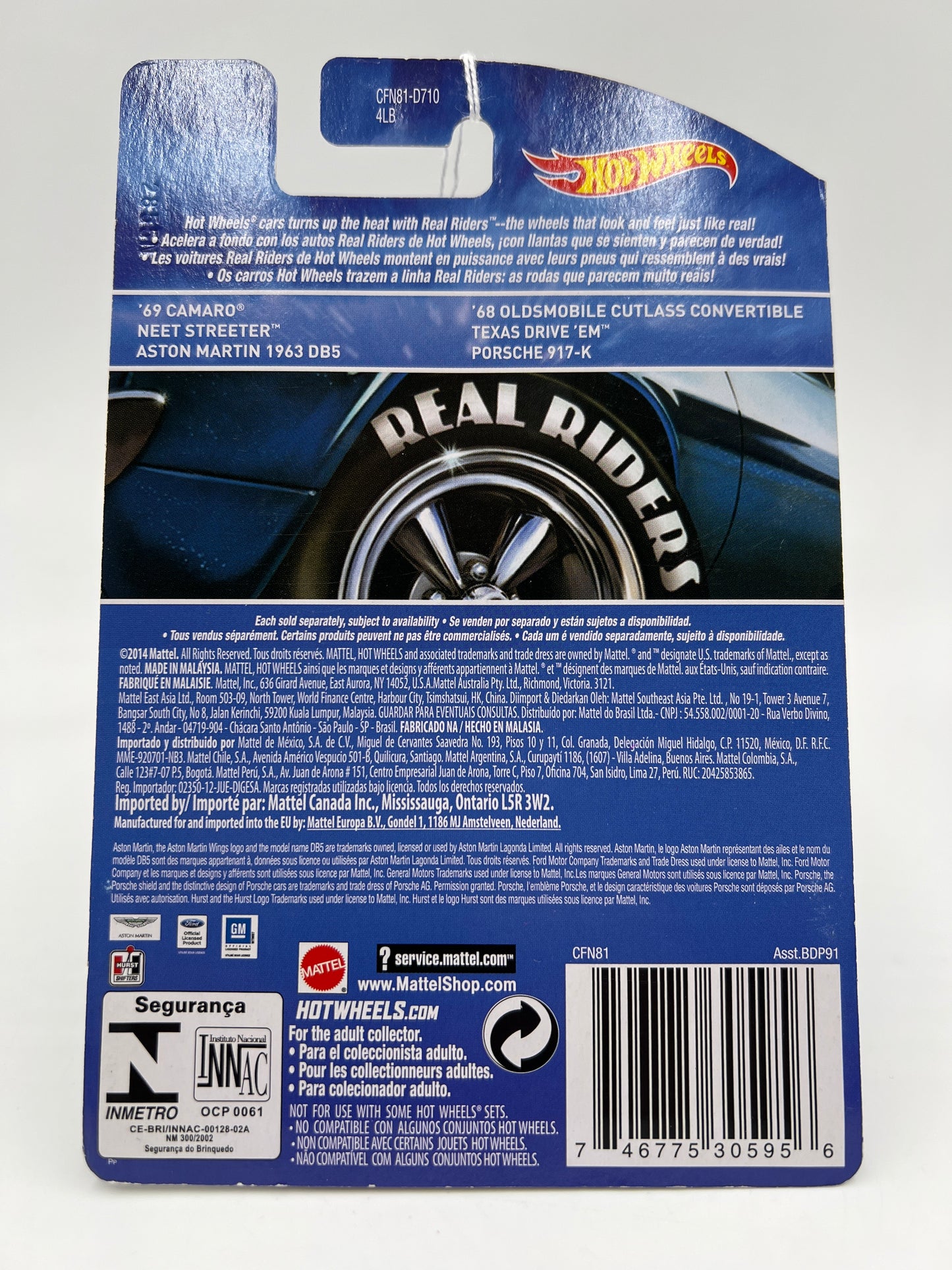 Hot Wheels Premium Heritage Real Riders #16 68 Oldsmobile Cutlass Convertible Hurst White Blister Not Perfect