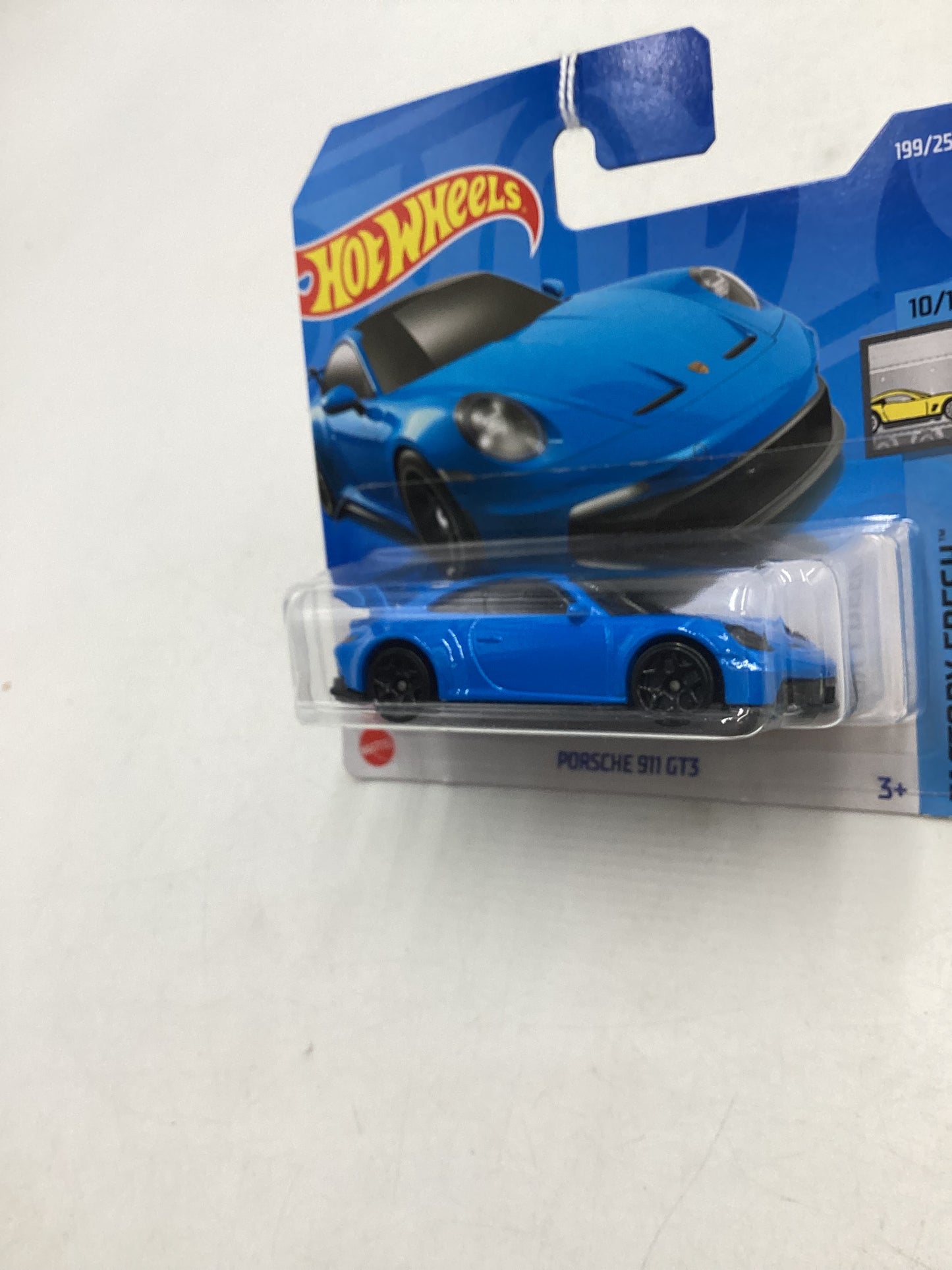 2022 Hot Wheels #199 Porsche 911 GT3 Blue Short Card 98A