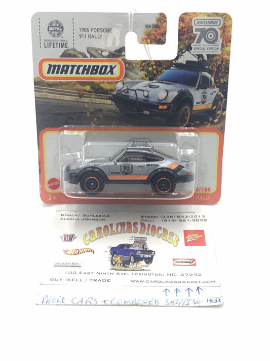 Matchbox #80 1985 Porsche 911 Rally SC Short Card