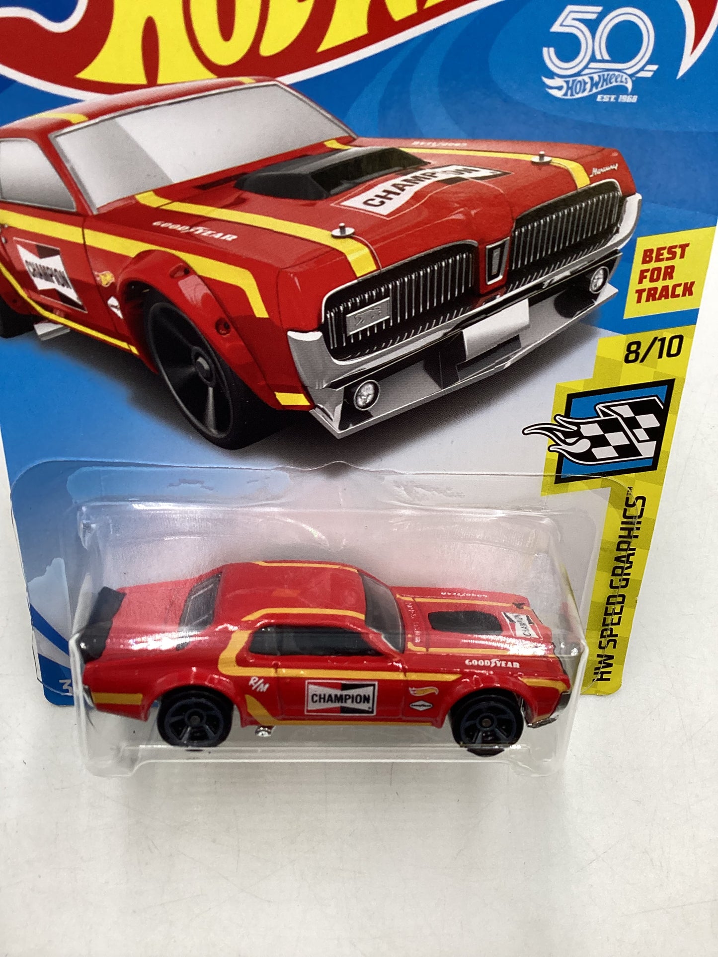 2018 Hot Wheels #106 Red 68 Mercury Cougar 36H