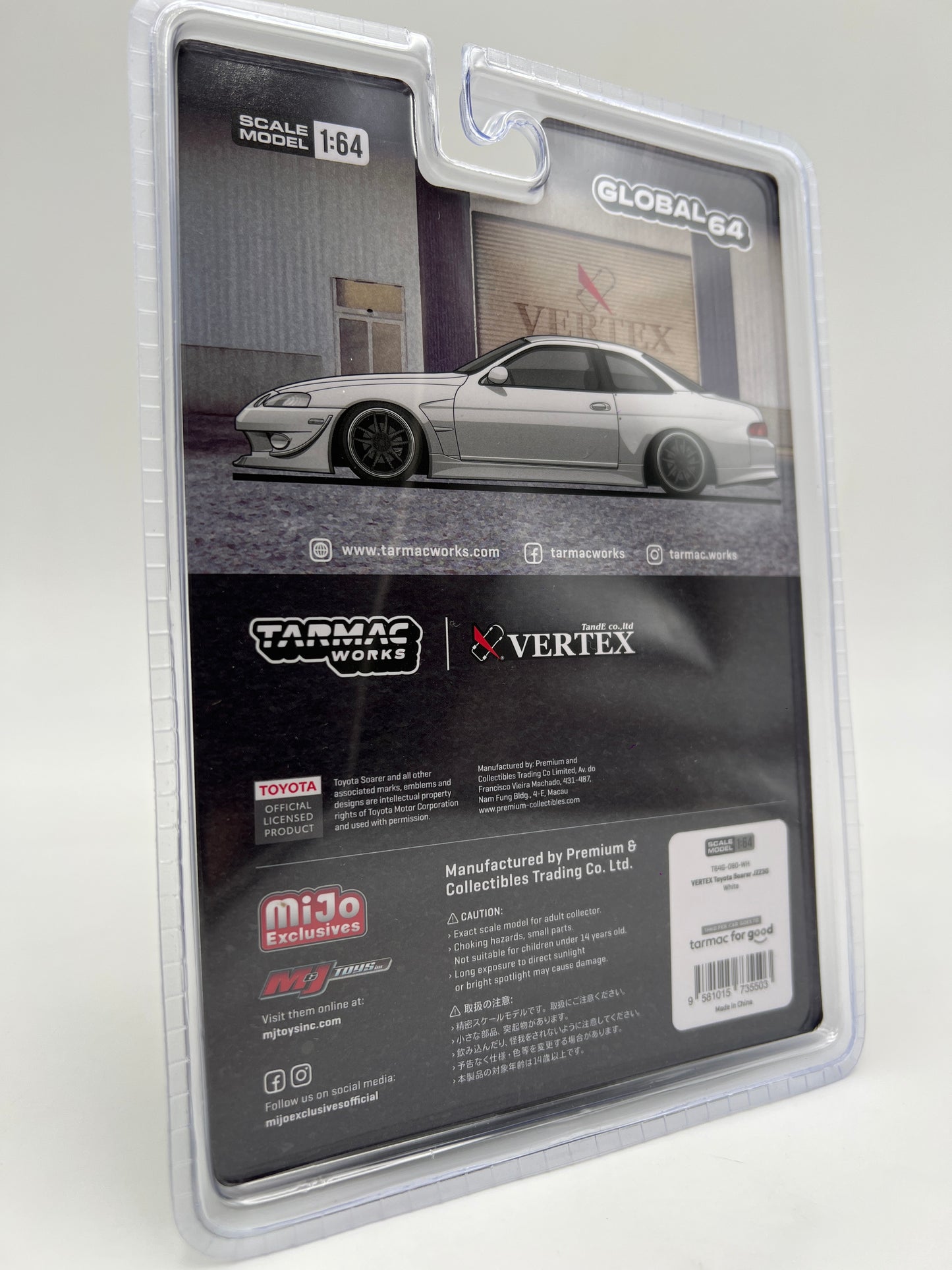 Tarmac Works Mijo Exclusives VERTEX Toyota Soarer JZZ30 White 238H