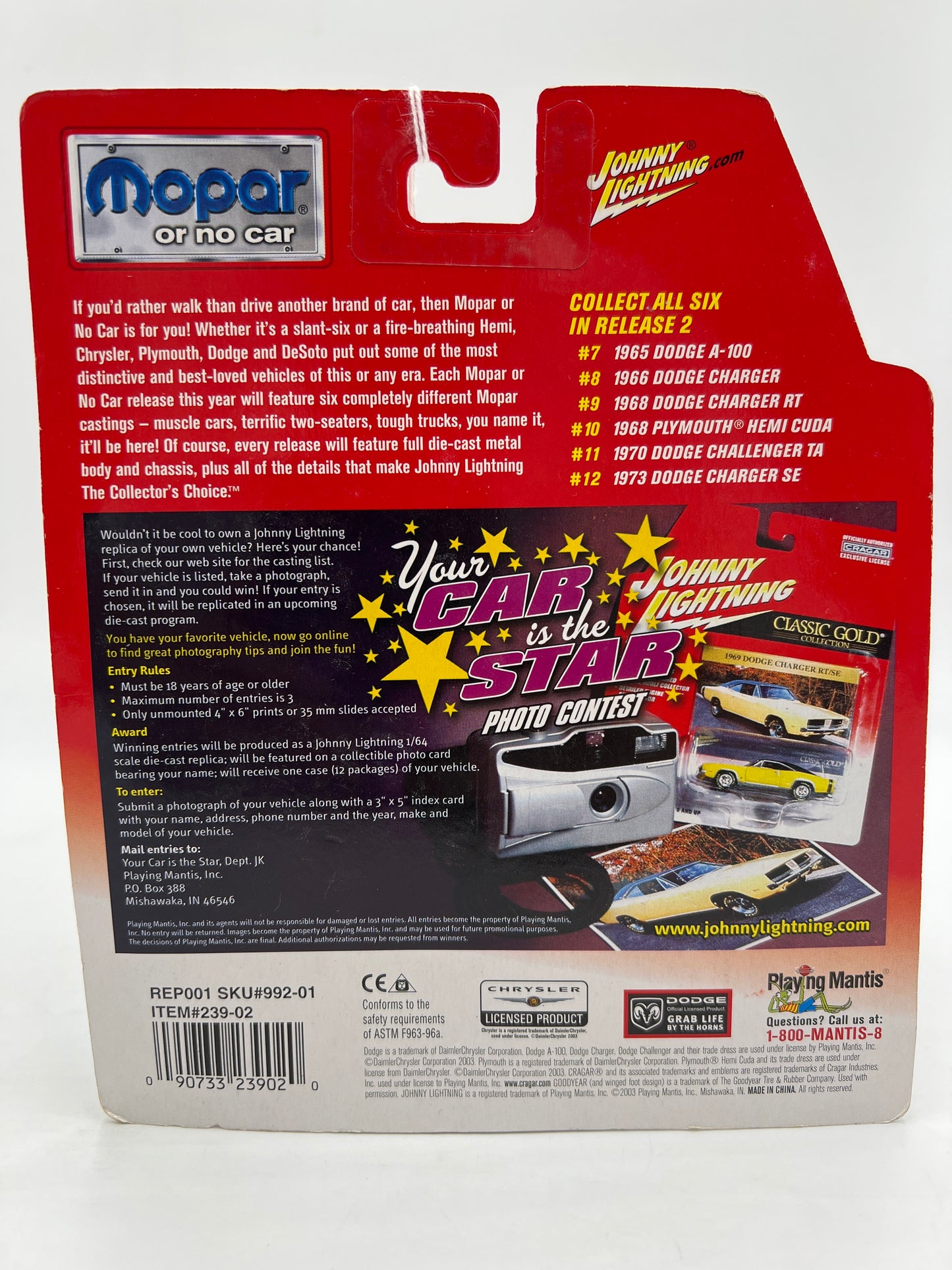 Johnny Lightning Mopar Or No Car #7 1965 Dodge A-100 A100 221C