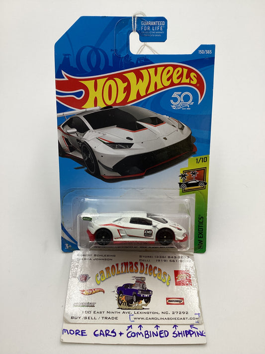 2018 Hot Wheels #150 Lamborghini Huracan LP 620-2 Super Trofeo White 101C