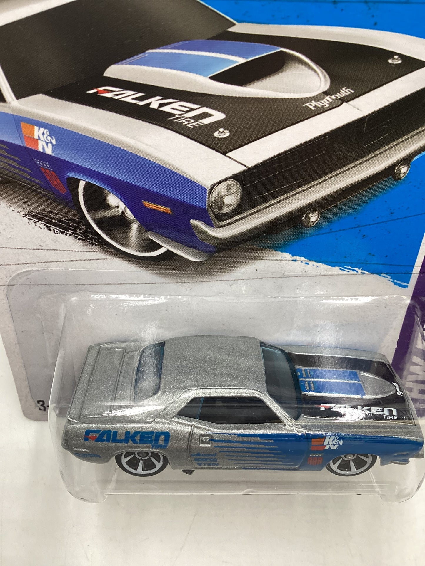 2013 Hot Wheels #247 70 Plymouth AAR Cuda Falken Silver 41C