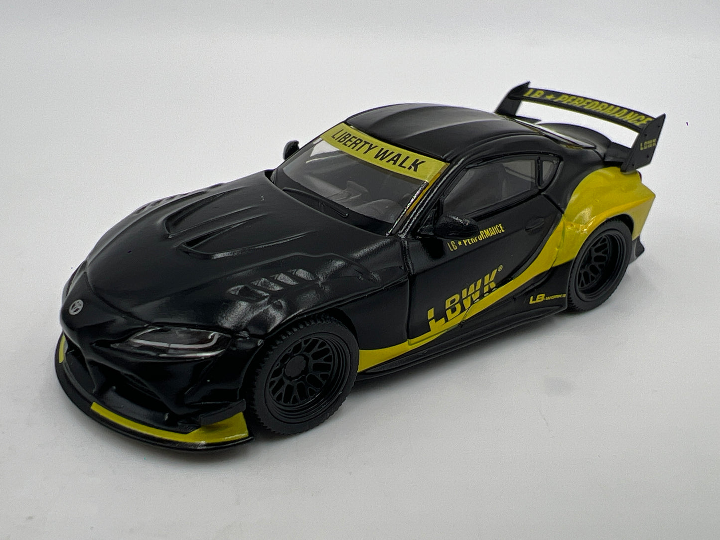 Mini GT #472 MiJo Exclusive Toyota GR Supra LB Works Black/Yellow