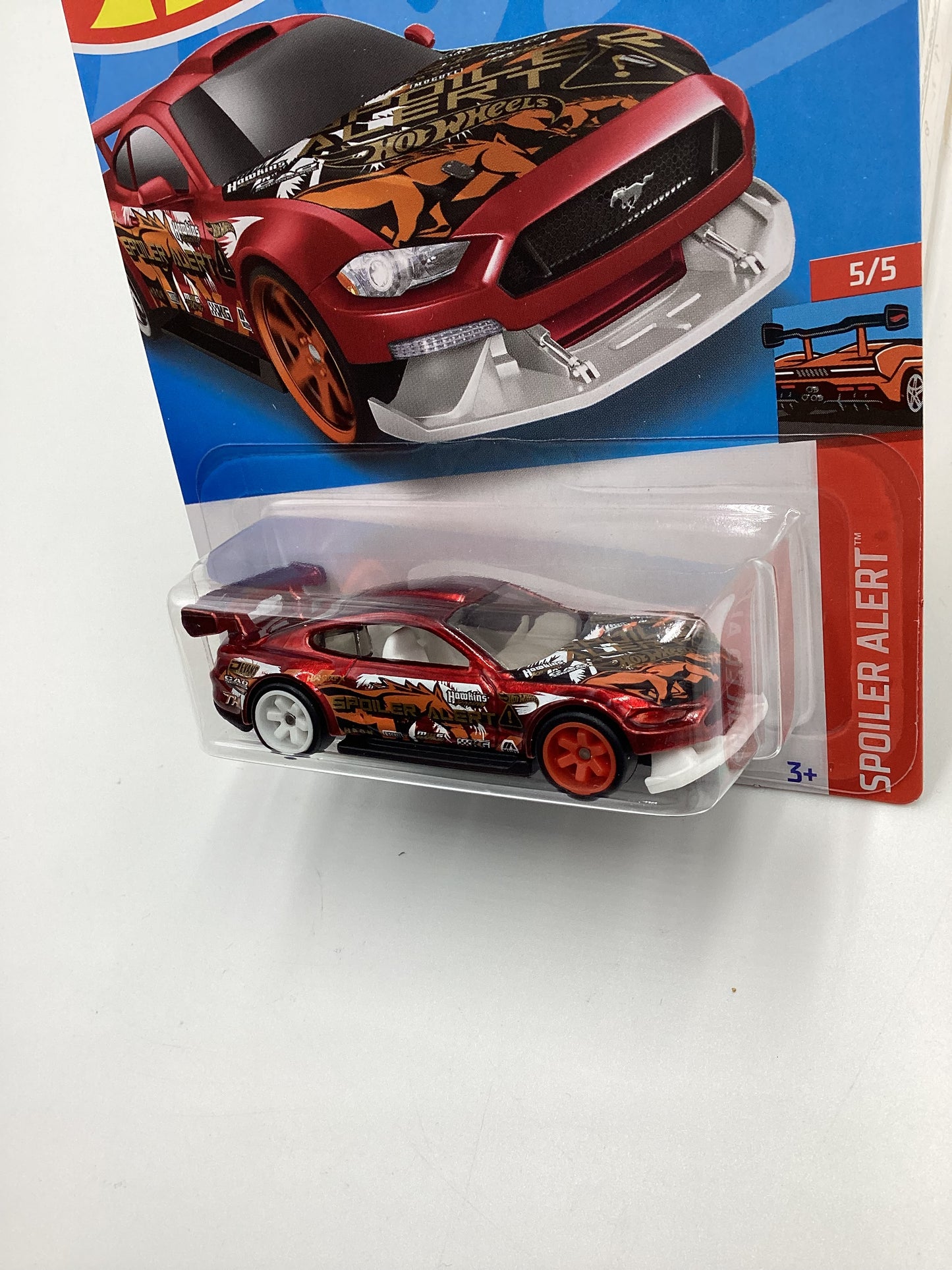 2022 Hot wheels Super Treasure Hunt Custom #175 18 Ford Mustang GT Red W/ Protector