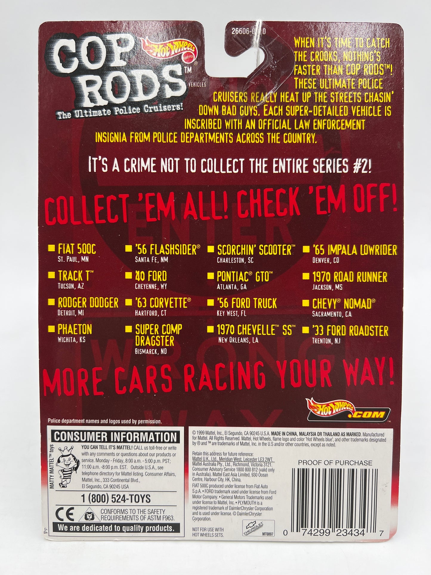 Hot Wheels Cop Rods Series 2 Tucson AZ Track T W/Real Riders SR
