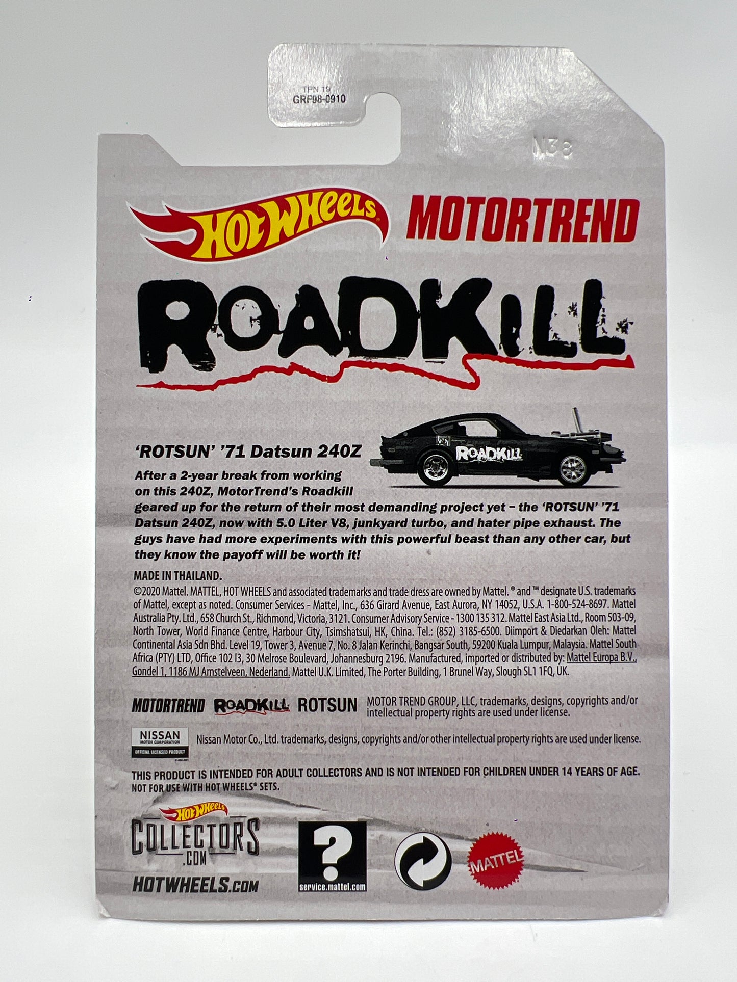 Hot Wheels RLC Motortrend Roadkill Custom 71 Datsun 240Z Rotsun W/Protector
